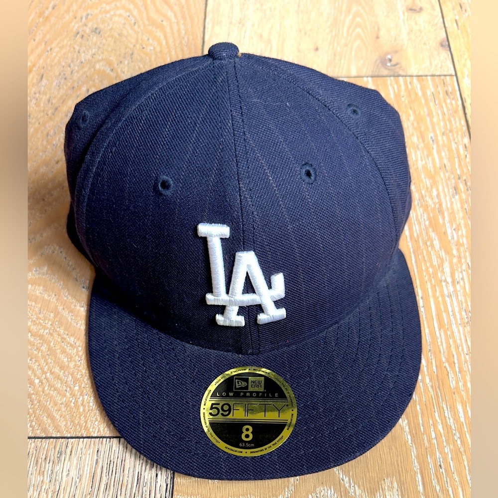 TODD SNYDER X NEW ERA DODGERS CAP IN NAVY PINSTRIPE